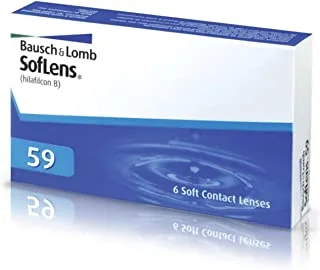 عدسات لاصقة Bausch + Lomb SofLens59 - عدسات شهرية ديوبتر (-5.25) - 6 عبوات