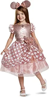 Disguise Rose Gold Minnie Deluxe Child Girl Costume, Medium (7-8)