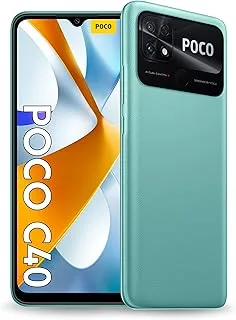 Xiaomi POCO C40, Dual SIM, 64GB, 4GB RAM, 4G LTE, Coral Green, 18W Fast Charging with a 6000 mAh battery.
