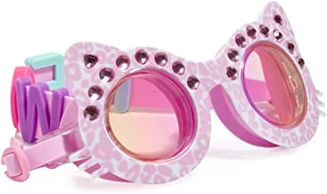 Bling2o Cats Meow Purr-fect Pink Swim Goggles for Kids Anti Fog, No Leak, Non Slip and UV Protection - Fun Water Accessory Includes Hard Case (MEOW8G-PINK)