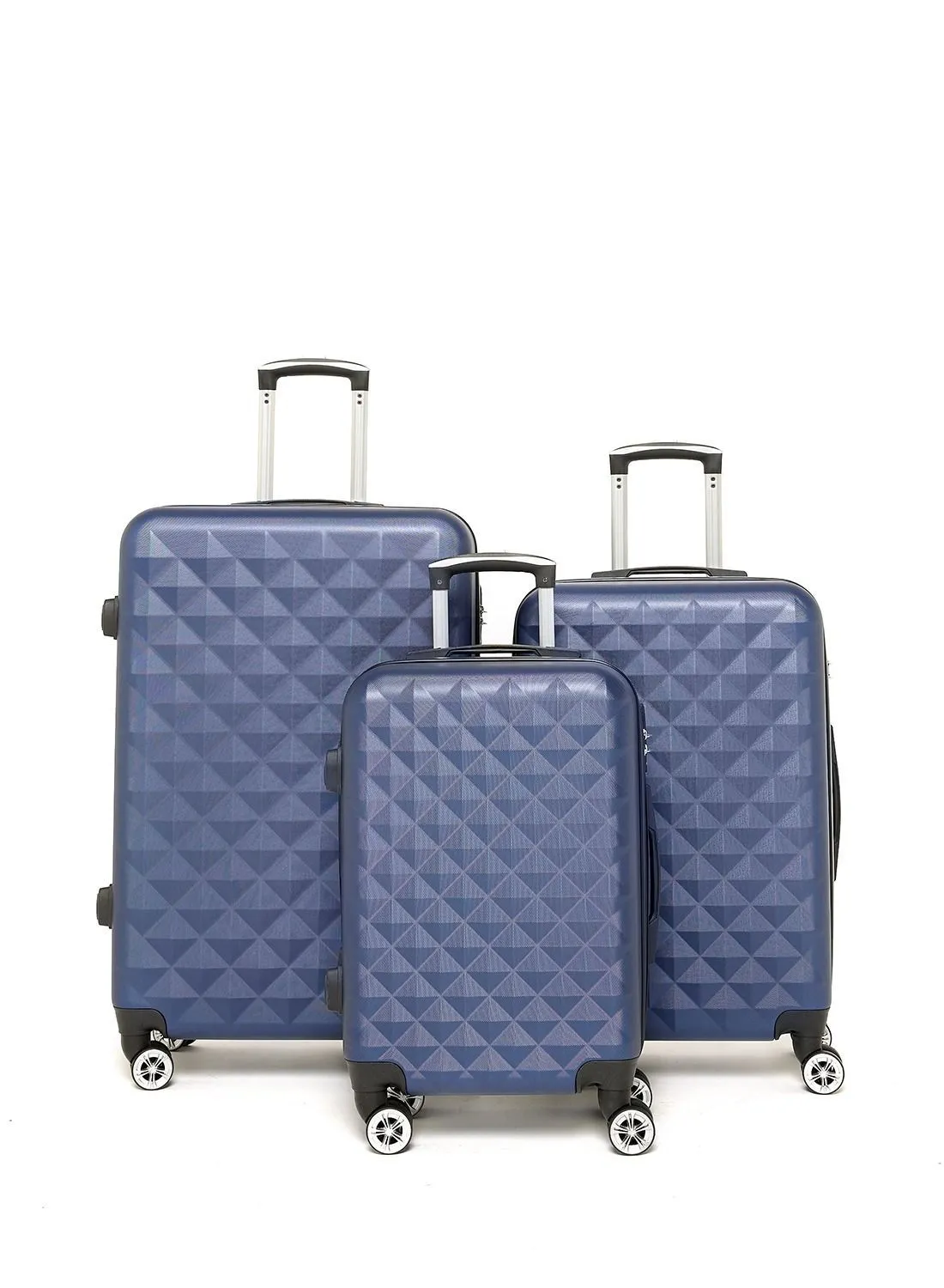 noon east 3-Piece ABS Hardside Spinner Iron Rod Luggage Trolley Set With TSA Lock 20/24/28 Inch