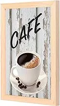 Lowha cafe wall art with pan wood framed ready to hang for home, bed room, office living room home decor hand made wooden color 23 x 33cm by lowha