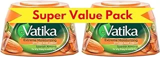 Dabur Vatika Extreme Moisturizing Styling Hair Cream - For Dry, Frizzy and Coarse Hair - 140ml - Twin Pack, White