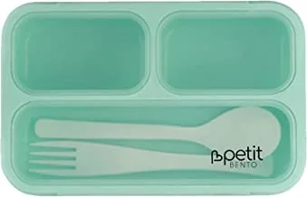 Citron Petit Bento- 3 Compartment Lunch Boxes. Bento Box Lunchbox Snack Containers for Kids, Boys Girls Adults. School Daycare Meal Planning Portion Control Container. Leakproof BPA-Free (Mint, Mini)