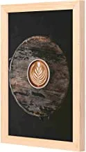 Lowha coffee latte art wall art with pan wood framed ready to hang for home, bed room, office living room home decor hand made wooden color 23 x 33cm by lowha