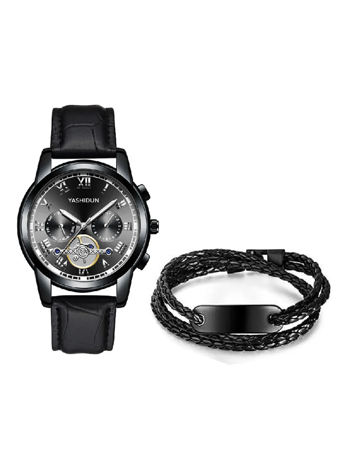 WINSTON Leather Belt Man Watches,Fashion Business Domineering Eye Small Decorative Noctilucent Waterproof Quartz Watch
