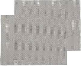 Hema Grey Woven Plastic Pack Of 2 Placemats 42X32cm