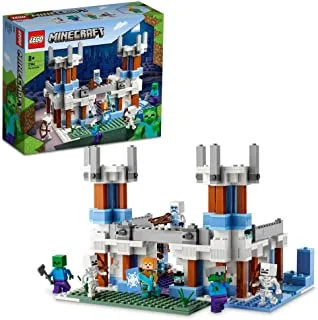 LEGO 21186 Minecraft The Ice Castle Toy, Gaming Set with Royal Warden, plus Zombie and Skeleton Mobs Figures, Birthday Gift Idea for Kids, Boys and Girls Aged 8 Plus
