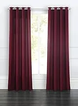 Home Town Plain Polyester Black Out Maroon Curtain,135X240cm