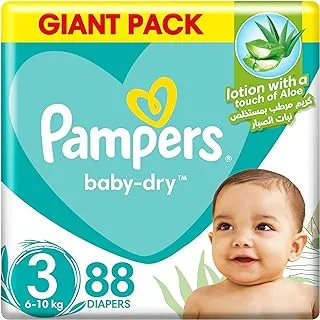Pampers Aloe Vera, Size 3, Midi, 6-10kg, Giant Pack, 88 Taped Diapers