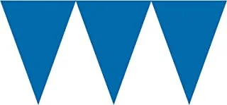 Amscan Bright Paper Pennant Banner Bunting, 15 Feet Size, Royal Blue