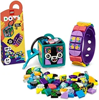 LEGO® DOTS Neon Tiger Bracelet & Bag Tag 41945 DIY Craft Kit Bundle (188 Pieces)