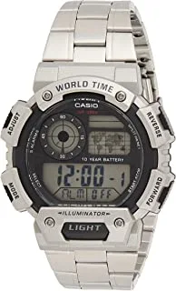 Casio Men's Digital Dial Stainless Steel Band Watch, AE-1400WHD-1AVDF