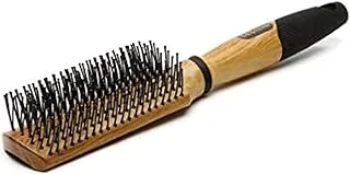 Cecilia Individual Hair Brush is Rectangular and Large with wooden design Brown/Black