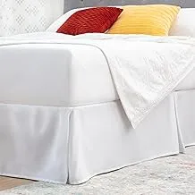 Linenspa 14 inch wrinkle and fade resistant-machine washable-easy use pleated microfiber bed skirt, king, white