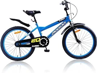 Mogoo Classic Kids Road Bike For 7-10 Years Old Girls & Boys, Adjustable Seat, Handbrake, Mudguards, Reflectors, Chainguard, 20-Inch Bicycle with Kickstand, Blue Color, Gift For Kids