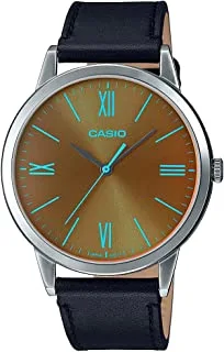 Casio Men Watch Analog Brown Dial Leather Band MTP-E600L-1BDF.