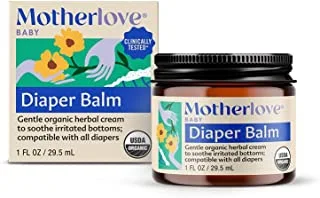 Motherlove - Diaper Balm, Antifungal & Antibacterial Herbs, Soothes Baby’s Irritated Bottom, Cloth Diaper Safe Ointment, Free of Zinc Oxide & Petroleum, Formerly Known as Diaper Rash & Thrush, 1 oz.