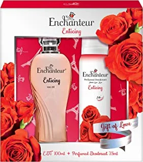 Enchanteur EDT & Perfumed Deodorant Giftpack- Enticing, gift of love, 100ml + 75ml