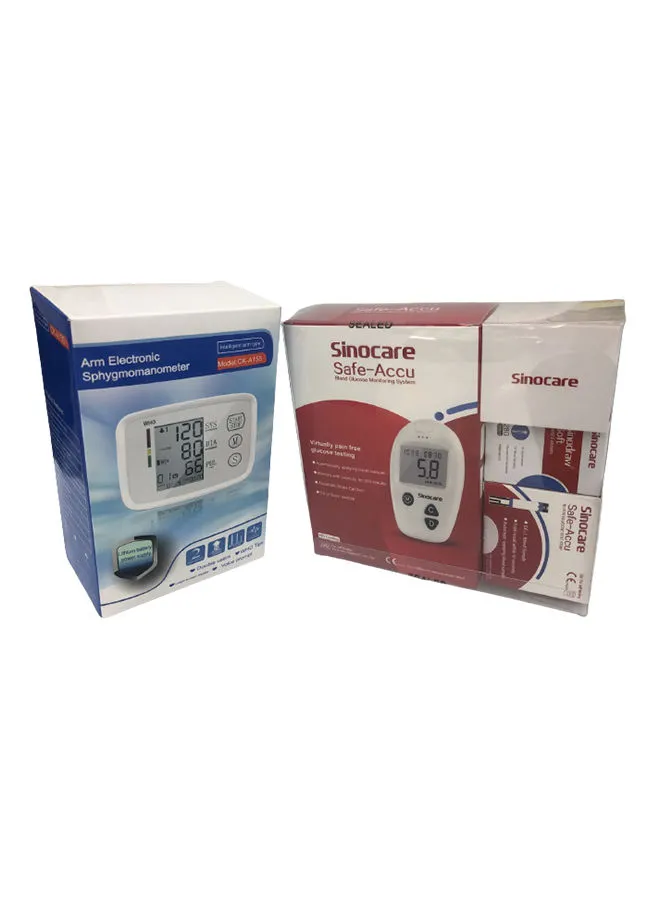 SINOCARE Blood Pressure Monitor With 50 Test Strips And Lancets