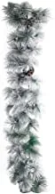 أكاليل عيد الميلاد الاصطناعية بطول 3 أمتار من YATAI - إكليل صناعي مع مخاريط الصنوبر - إكليل عيد الميلاد لتزيين شجرة الكريسماس - إكليل متدفق من الثلج لتزيين شجرة الكريسماس