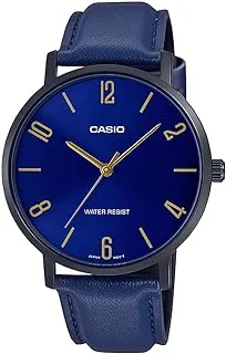 Casio Watch Men Analog Blue Dial Leather Band Mtp-Vt01Bl-2Budf.