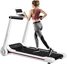 COOLBABY A7 Home Treadmill, Sports Fitness Equipment, Folding Bluetooth Music Treadmill, LED Display, Electric, Black And White