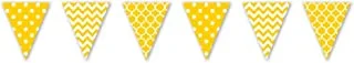 Yellow Sunshine Dots and Chevron Large Pennant Banner 12ft