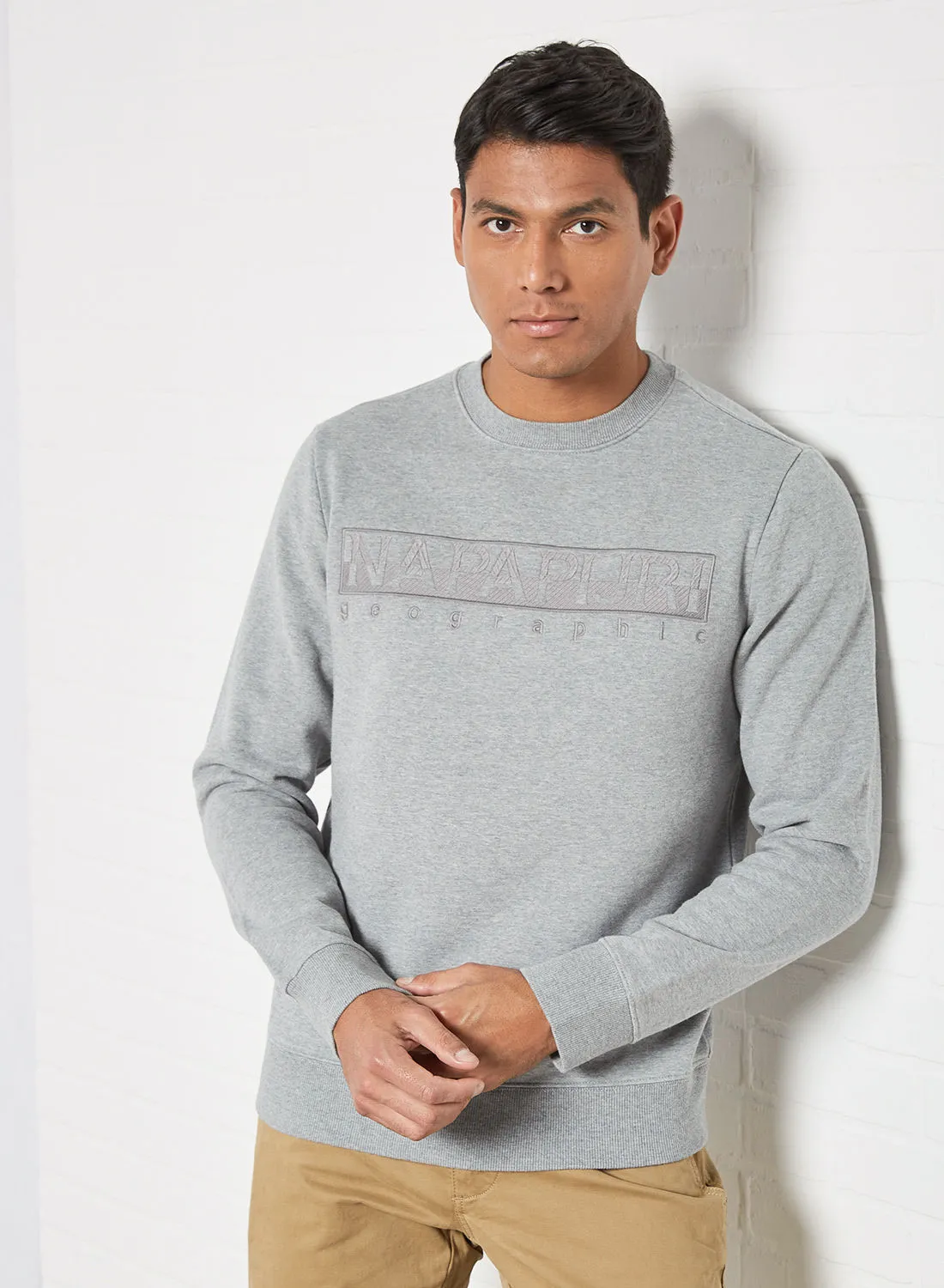 Napapijri Berber Sweatshirt Medium Grey Melange