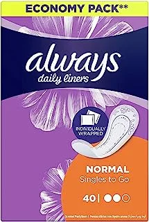 Always panty Liners Comfort Protect Normal Individually Wrapped 40 count
