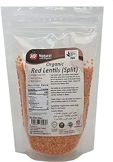 Health Paradise Natural & Organic Split Red Lentils 250 G, Orange