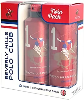 Beverly Hills Polo Club Sports No. 1 Deodorant For Men 2 X 175Ml