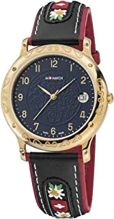 ساعة M-WATCH Swiss Made Tradition أنالوج بعقارب سوداء للجنسين- WRF.32240.LB