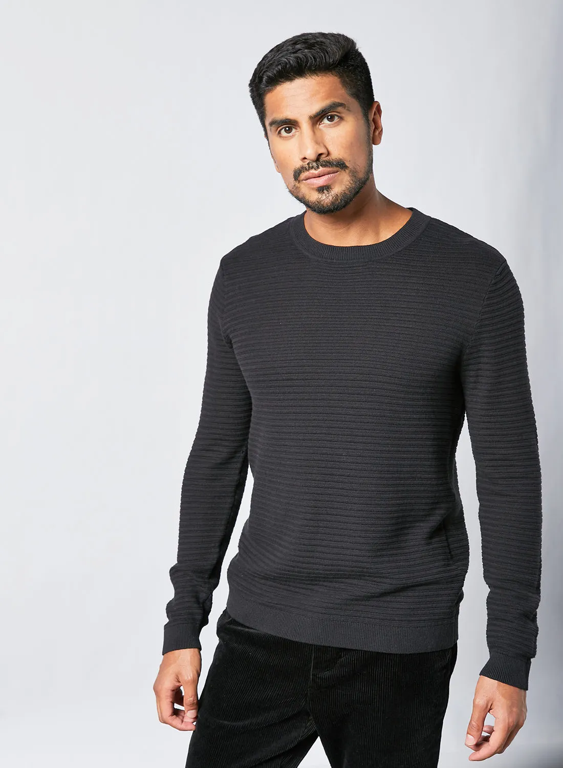 Selected Homme Knit Crew Neck Sweater Black