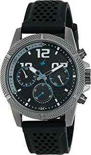 Fastrack Loopholes Black Dial Multifunction Watch for Men