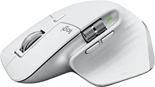 لوجيتك MX Master 3S Performance Wireless Mouse لجهاز Mac مع تمرير سريع للغاية ، Ergo ، 8K DPI ، Track on Glass ، Quiet Clicks ، USB-C ، Bluetooth ، Windows ، Linux ، Chrome - رمادي باهت