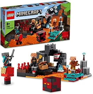 LEGO 21185 Minecraft The Nether Bastion Set, Battle Action Toy with Mob, Piglin Brute & Strider Figures, for Kids, Boys and Girls Age 8 Plus