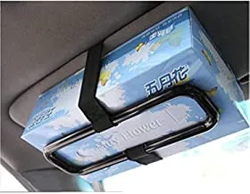 SHOWAY Car tissue paper box holder Auto rear seat headrest support Hold Clip Sun Visor Tissue Box Holder,Car Mount Organizer (Black)
