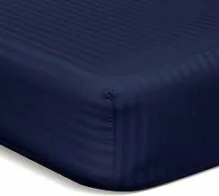 شرشف سرير Deyarco Soft Comfort Stripe ميكروفايبر مزدوج ، كحلي ، 120 × 200 سم