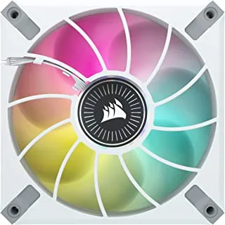 Corsair ML120 RGB Elite, 120mm Magnetic Levitation RGB Fan with AirGuide, Single Pack - White Frame