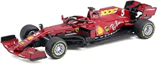 Bburago 1:43 Scale Scuderia Ferrari-Sebastian Vettel Formula-1 Model Racing Car with Helmet, Assorted Colors