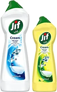 Jif Cream Cleaner Original, 750ml + Jif Cream Cleaner Lemon, 500ml