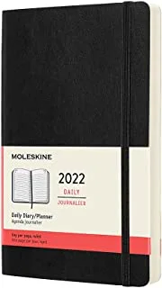 Moleskine Classic 12 شهرًا 2022 ، مخطط يومي ، غطاء ناعم ، كبير (5 × 8.25 بوصة) ، أسود