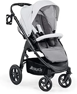 Hauck Saturn R All-Terrain Sport Chair + Footmuff - Swivel, Up to 25 kg, XL Hood, Cup Holder, Height-Adjustable, Compact Foldable, Compatible with Carrycot and Baby Seat - Grey