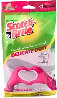 Scotch-Brite Ultra Sensitive Gloves Medium Size | Delicated Duty | Reusable gloves | Protect your hands | Waterproof | Tear-Proof | Touch-Sensitive | Comfortable Fit | Gloves Kitchen | 1 pair/pack