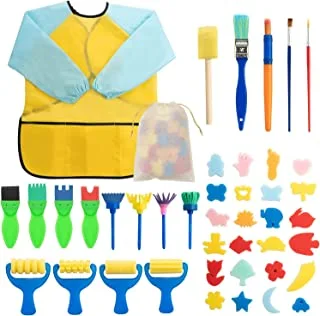 Mumoo Bear Sponge Paint Brushes Kits, 42 Pcs Kids Painting Brushes Drawing Tools Kits, Children Early Diy Learning Paint Sets For Kids Arts And Crafts For Toddlers, 5060855834002