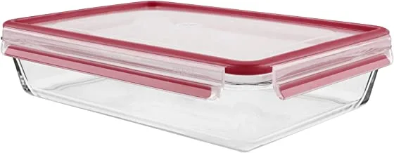 TEFAL Masterseal Food Keeper 2 Litre Food Storage Container, Red/Clear,Glass, K3010112