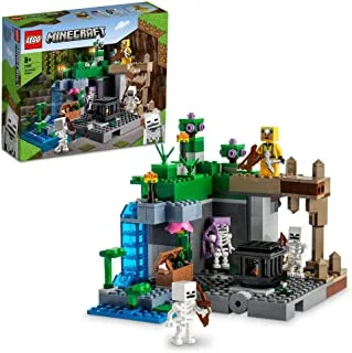 LEGO 21189 Minecraft The Skeleton Dungeon Set, Construction Toy for Kids with Caves, Mobs and Figures with Crossbow Accessories