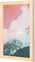 لوحة فنية جدارية جبلية مغطاة بالثلوج من لووا مع إطار خشبي جاهز للتعليق للمنزل ، غرفة النوم ، غرفة المعيشة والمكتب ، ديكور المنزل مصنوع يدويًا ، لون خشبي 23 × 33 سم من LOWHa