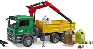 MAN TGS Truck with 3 Glass Recycling Containers and Bottles